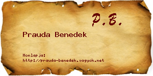 Prauda Benedek névjegykártya